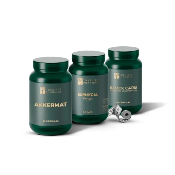 Kit Emagrecimento Treelife Pharmah com Akkermat, Burn Kcal e Block Carb para controle de peso e emagrecimento